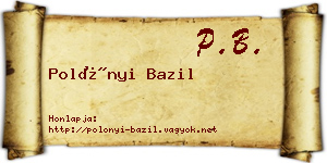 Polónyi Bazil névjegykártya